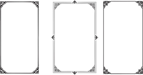 Vintage Ornamental Frame Set for Elegant Designs and Classic Decorative Layouts