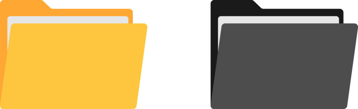 Two folders one yellow one gray with documents inside