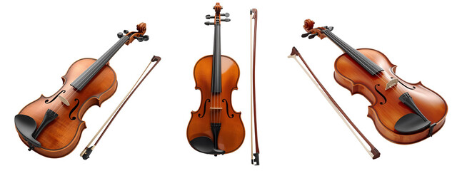 Symphony of Strings: An artful arrangement of violins and bows.Showcasing the elegance and timeless beauty of the instruments, perfect for musical compositions.