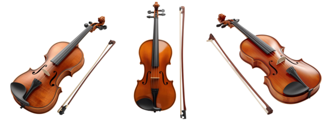 Symphony of Strings: An artful arrangement of violins and bows.Showcasing the elegance and timeless beauty of the instruments, perfect for musical compositions.
