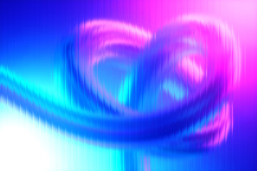 Vibrant abstract background featuring glowing neon pink and electric blue light waves distorted across a textured vertical panel surface creating a futuristic mood