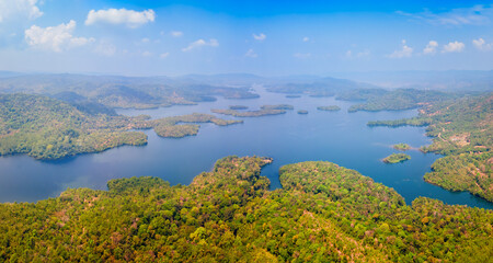 Naklejka premium Talakalale Balancing Reservoir aerial panoramic view, India