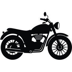 Motorcycle silhouette vector illustration isolated on white background classic bike icon concept