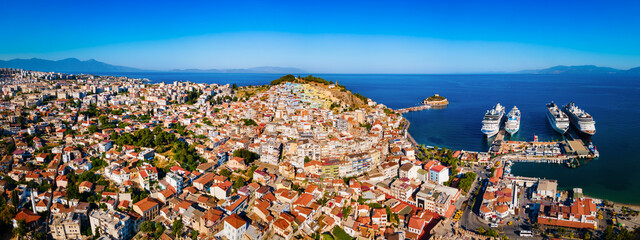 Kusadasi city aerial panoramic view in Aydin Province, Turkey