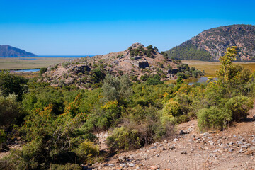 Kaunos ancient city near Dalyan town in Turkey