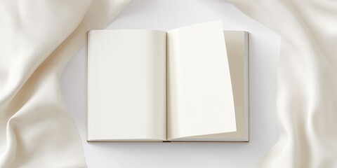 Ivory Notebook Flat Lay for Branding, Stationery Mockups and Minimal Workspace Design