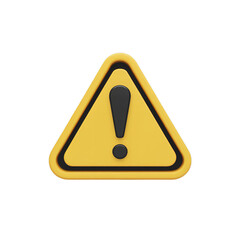 Yellow Triangular Warning Sign with Black Exclamation Mark for Caution