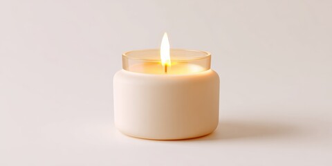 Soft-lit ivory candle perfect for spa, home decor, and premium commercial use.