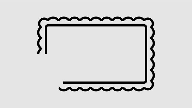 Geometric decorative frames or stickers in the shape of a rectangle with a wavy or zigzag edge graphic animation. Alpha channel. Transparent background motion