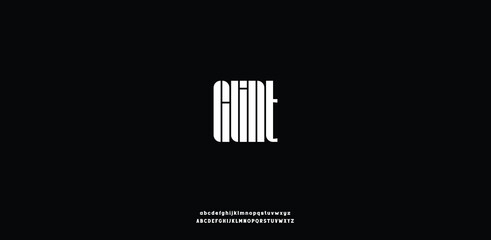  A tall, ultra-narrow font with a bright, striking vertical presence.
