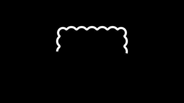 Geometric decorative frames or stickers in the shape of a square with a wavy or zigzag edge graphic animation. Alpha channel. Transparent background motion