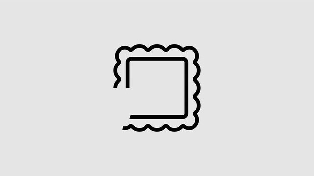 Geometric decorative frames or stickers in the shape of a square with a wavy or zigzag edge graphic animation. Alpha channel. Transparent background motion