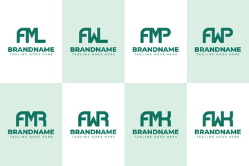Letters AML AWL AMP AWP AMR AWR AMK AWK Monogram Logo Set