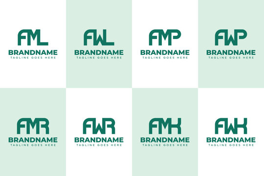 Letters AML AWL AMP AWP AMR AWR AMK AWK Monogram Logo Set
