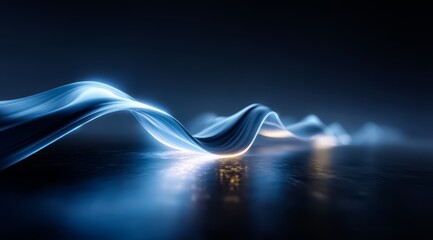 Blue wave with a yellow line in the middle. The blue wave is very long and the yellow line is very short