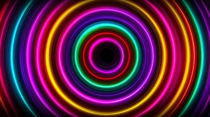Colorful circle with a black center. The circle is made up of many different colors, including red, yellow, green