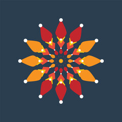 Vibrant Radial Mandala Pattern on Dark Background