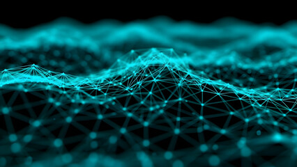 Futuristic Plexus Network Data Flow Abstract Background