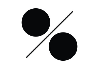 Bold solid percentage symbol icon representing financial rate or discount value