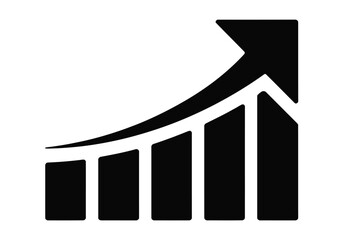 Graphic symbol showing strong financial momentum and soaring market progress