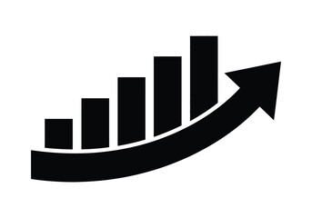 Simple graphic icon showing steady business progress and upward financial growth