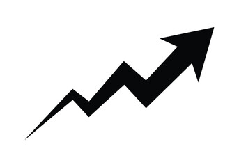 Volatile business growth line icon showing sharp market fluctuations and increase