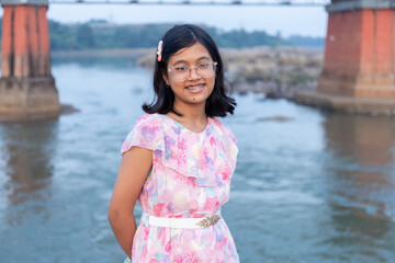 Indian teenager child smiling