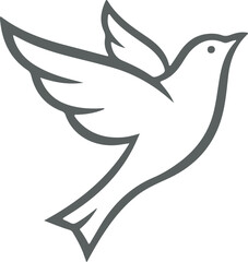 Stylized flying dove, a symbol of peace and freedom, vector art
