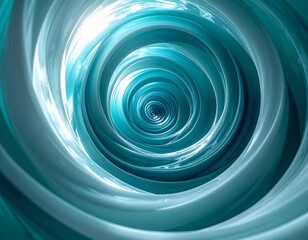 Obraz premium Abstract Cyan Blue Swirl Tunnel With White Speckles And Light Rays