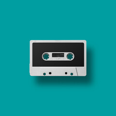 Obraz premium Colorful retro cassette tapes arranged over vibrant backgrounds, creating a nostalgic 80s and 90s aesthetic with bold, playful design. Imagen hecha con 3D