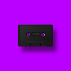 Obraz premium Colorful retro cassette tapes arranged over vibrant backgrounds, creating a nostalgic 80s and 90s aesthetic with bold, playful design. Imagen hecha con 3D