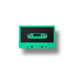 Fototapeta premium Colorful retro cassette tapes arranged over vibrant backgrounds, creating a nostalgic 80s and 90s aesthetic with bold, playful design