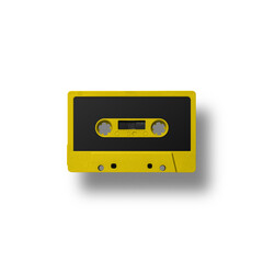 Obraz premium Colorful retro cassette tapes arranged over vibrant backgrounds, creating a nostalgic 80s and 90s aesthetic with bold, playful design