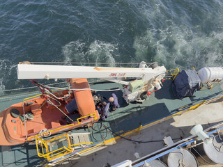 search and rescue boat with davit