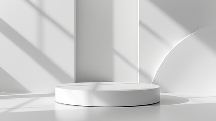 Modern 3D Podium on White Background