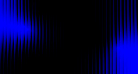 Abstract vertical lines of blue light on a black background