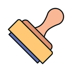 rubber stamp icon vector in trendy flat design