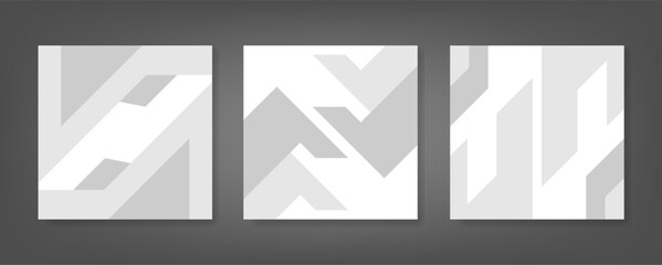 Minimal White Geometric Square Banner Background Bundle
