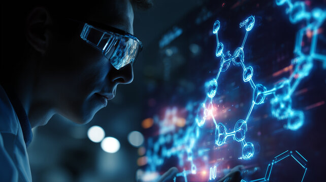 Scientists analyze the molecular structure using high-precision spectroscopic equipment.
