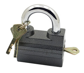 Padlock And Key Isolated On White