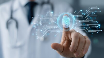 Biometric Security in Healthcare Futuristic Medical Technology Interface