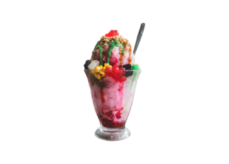 Ice kacang, a sweet dessert made with shaved ice, is a favorite in Malaysia and Singapore.

