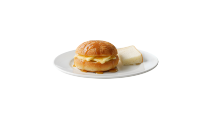 Crispy skin polo bun toast from Hong Kong, topped with butter and honey jam, served as a breakfast dish on a white plate. 