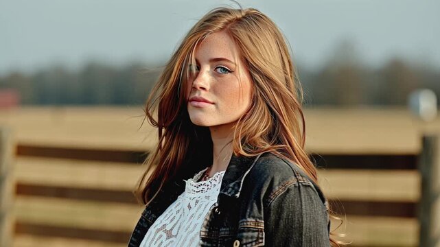 beautiful woman portrait, AI generated video