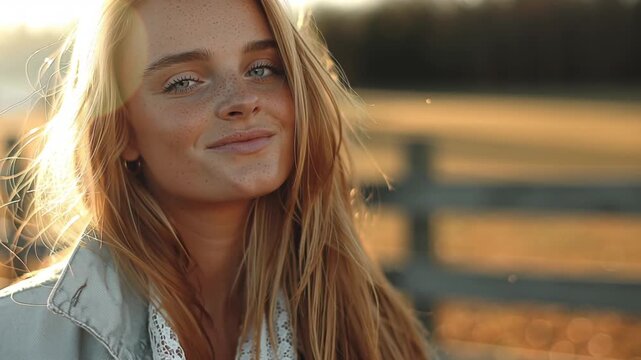 beautiful woman portrait, AI generated video