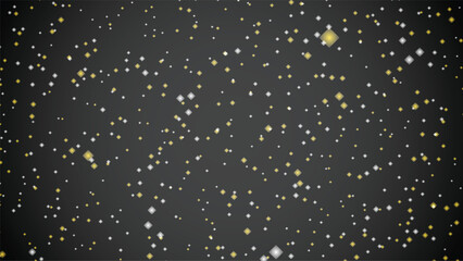 A magic winter night sky design features a glowing blue abstract background with stars and stripes, shimmering snow particles, and holiday light motion art © Classy Design