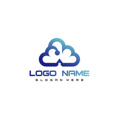 Modern Gradient Cloud Logo Design for Technology, Data Storage, Digital Services Branding Icons