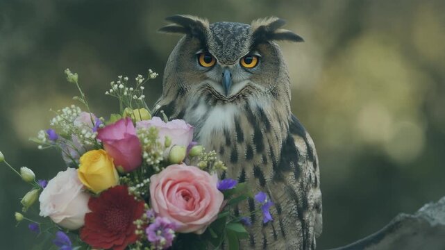 Tier mit Blumen