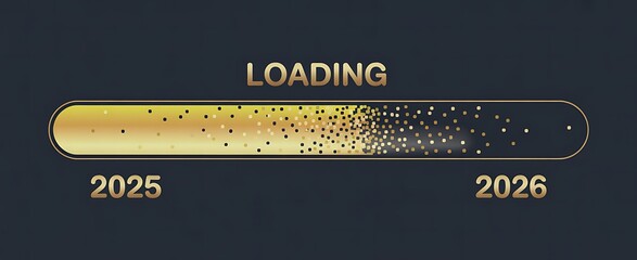 New year 2026 loading bar progress towards the future