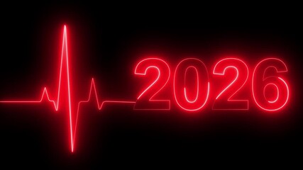 2026 Heartbeat Concept. Heartbeat Line on Dark Gradient Background sound wave audio Full HD 4K Video Download 2025 2026 . - Powered by Adobe